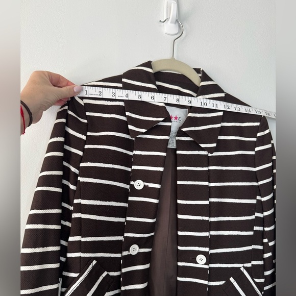 Isaac Mizrahi Brown & White Striped Blazer – Size 4 - Picture 10 of 17